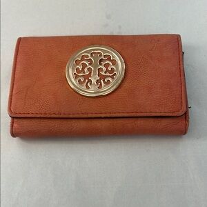 Orange and Gold Wallet with Luxurious Finish
